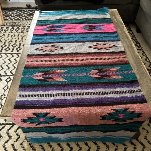 Vintage mexican saddle blanket - saddle,