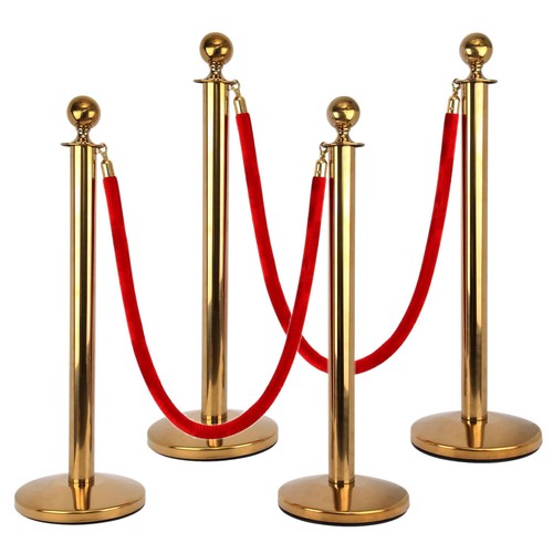 Gold stanchion barrier posts - stanchion,