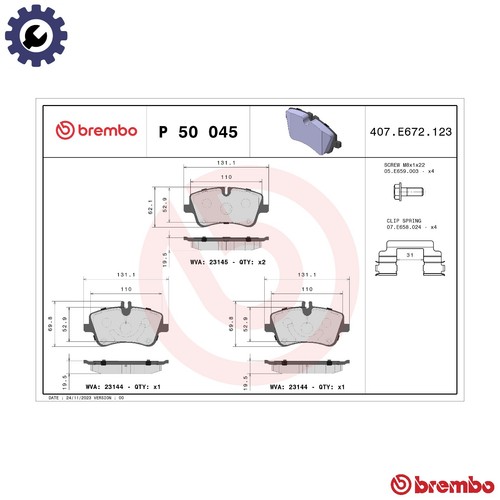 Brake pad set disc - brake, 50