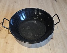 Enamel Karai Wok Heavy Duty Frying Kadhai Kadai Karahi Dish Pan Black Original