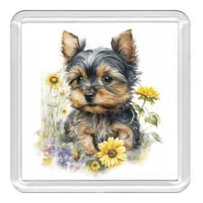 Yorkshire Terrier Cute Puppy Acrylic Coaster Novelty Drink Cup Mat Great Gift