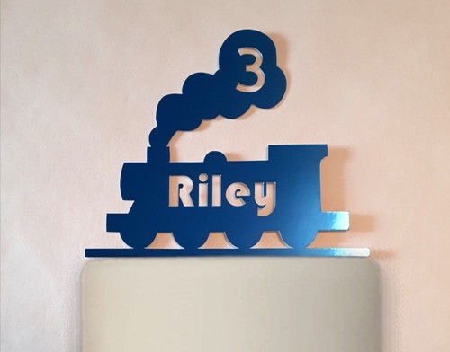 Personalised train cake - cake, topper