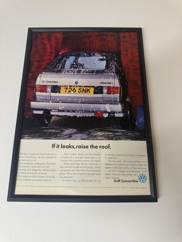 Framed 1990 mk1 golf - framed,