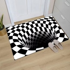 3D Illusion Door Floor Mat AntiSlip Printed Rug Home Living Room Bedroom Carpet