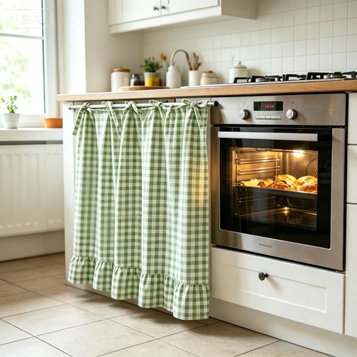 Farmhouse plaid kitchen oven - farmhouse,