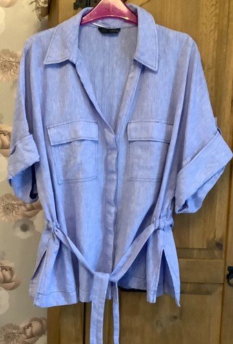 Zara blue linen - safari, shirt