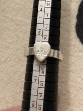 Gucci Heart Sterling Silver Ring Size 12 Uk Size L