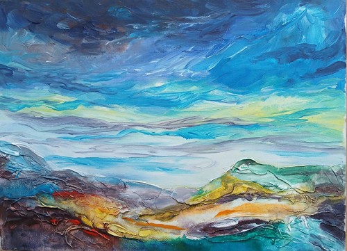 Original landscape painting - , on