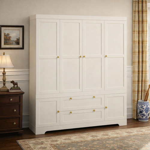 White wardrobe armoire 4 - white,