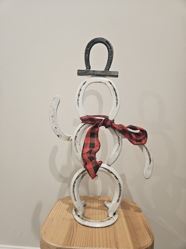 Horseshoe snowman sculpture - snowman,