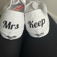 Wedding Trainers converse iron on vinyl transfer personalised shoes tags bride 