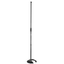 Pulse Stackable Microphone Stand Round Base Heavy Duty Straight Black Metal Band