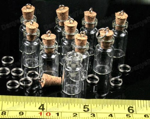 10pcs glass bottle pendants - 10pcs,