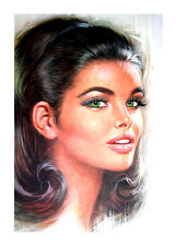 LOU SHABNER DARK HAIRED 15X24" CANVAS REPRODUCTION PRINT- QUALITY GLOSS CANVAS
