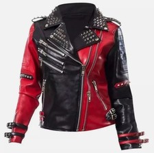 Studded Biker Black & Red
