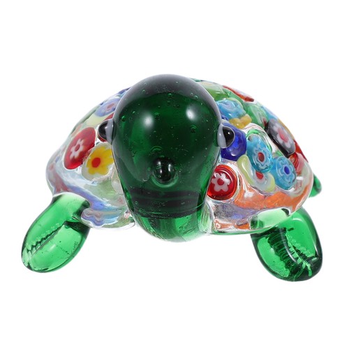 Small glass turtle figurine - glass,