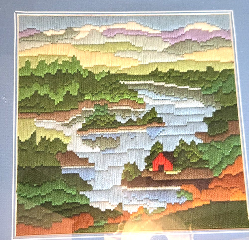 Vtg framed needlepoint - vtg,