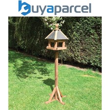 Rowlinson Wooden Laverton Bird Table Slate Roof Free Standing House Square Roof