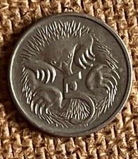 Rare Hedgehog Australian Elizabeth II 5p coin 1981 