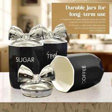 Tea Coffee Sugar Jar Black