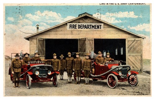 Postcard army fire dept - ,