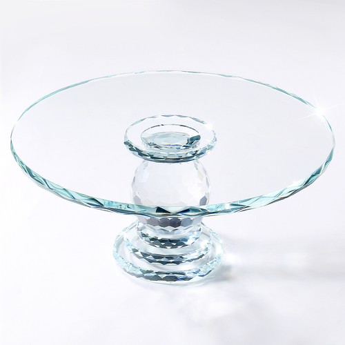 Crystal glass cake stand - 10",