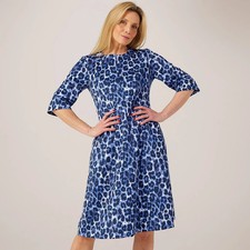 BNWT Helene Berman Jersey Leopard Structured Dress Sz 12  - was £140 Made in UK!