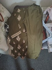 Ladies Warm Embroidered Suit Size Medium Colour Dark Green New Jst Wre For 3 4 H