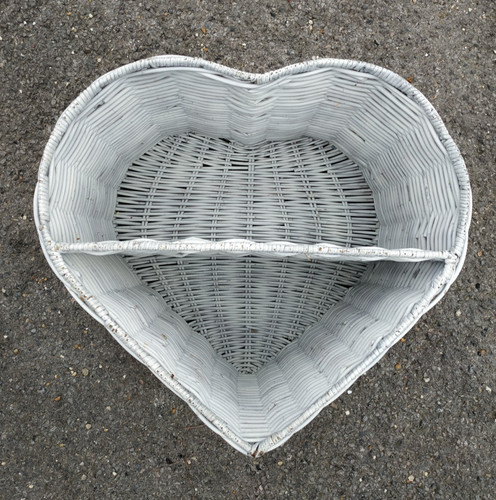 Heart shaped white wicker - heart,