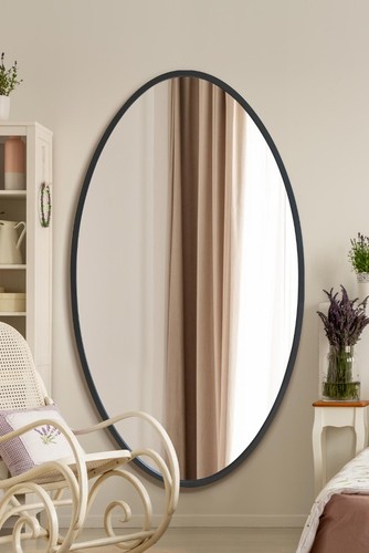 Mirroroutlet large black - black, metal
