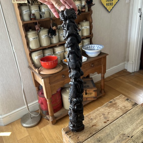 Vintage carved wooden ebony - carved,