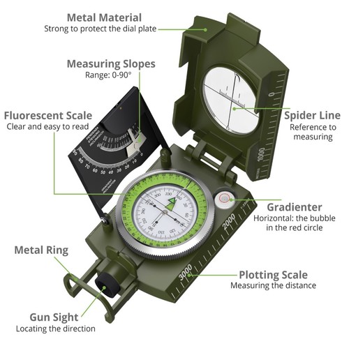 Proster metal military compass - military,