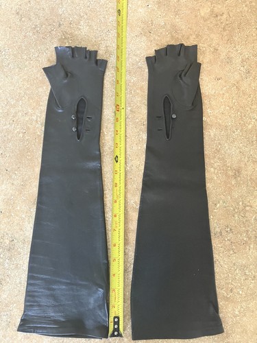 Long leather fingerless - long,
