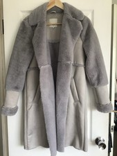 River Island Women’s Grey Dress Suede Effect Jacket Size Small (size 8)