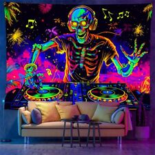 UV 3D Tapestry DJ Skeleton