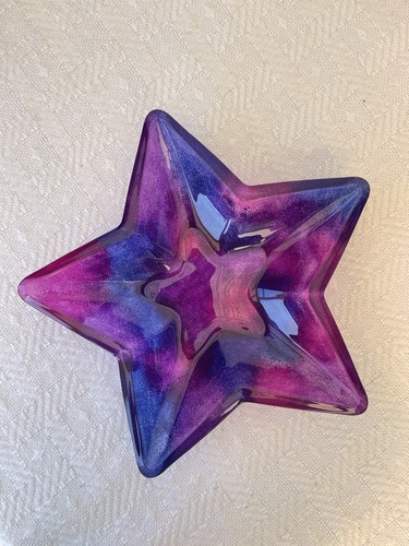 Coloured glass star bowl - glass, hand