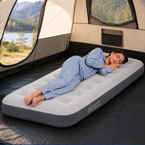 Airzzz flocked air - bed, grey