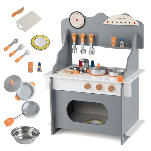 Wooden play kitchen - kitchen, kids