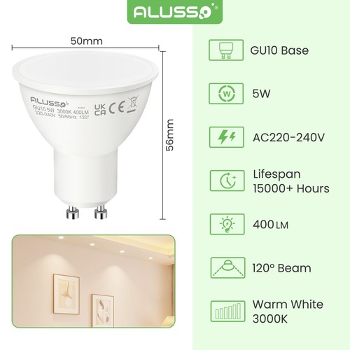 Alusso 10x led gu10 - led,