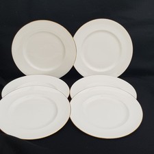 6 x Queen Anne Plain White DINNER PLATES  English Bone China