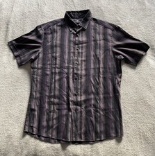 Blue Harbour M&S Soft Touch Shirt – Striped Lilac/Grey – Size Medium