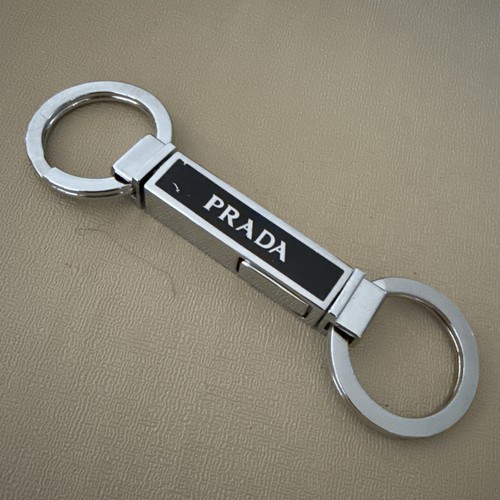 Prada keyring black enamel - prada,