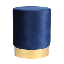 Round Velvet Pouffe Bedroom