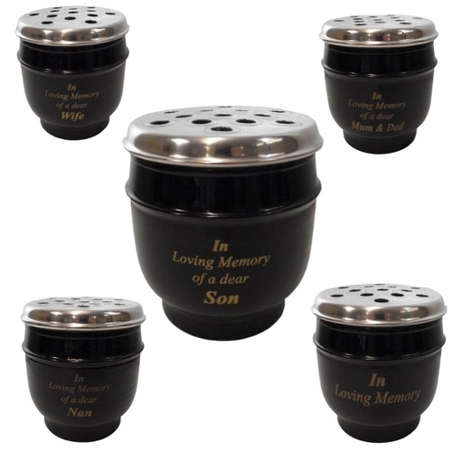 Metal grave vase memorial - metal,