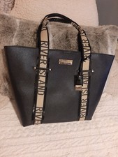 Large Black River Island Contrast Strap Shopper Tote Bag Immaculate Condition!