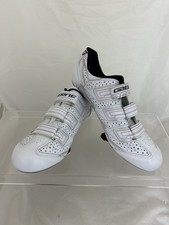 Mens Gaerne White Road Cycling Shoes with Cleats, Size UK13/EU48