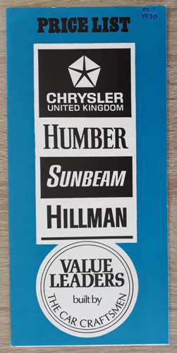 Rootes chrysler range price - chrysler,