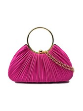 Women Satin Pleated Clutch Bag