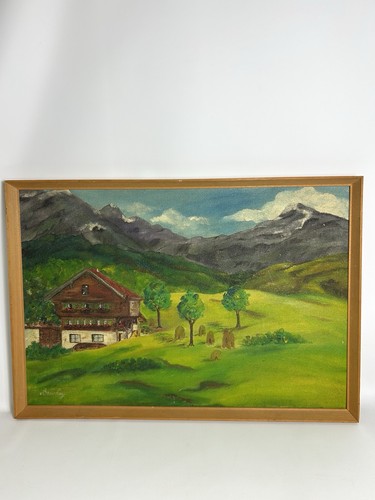 Vintage oil painting framed - painting,