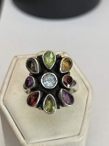 Sterling silver blue topaz - blue,